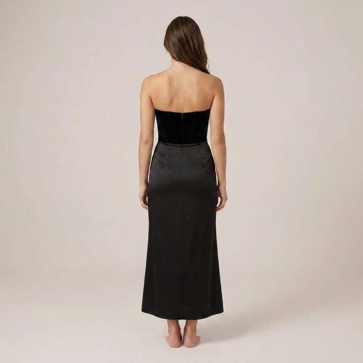 Belinda | Damen Korsagenoberteil Bodenlanges Abendkleid