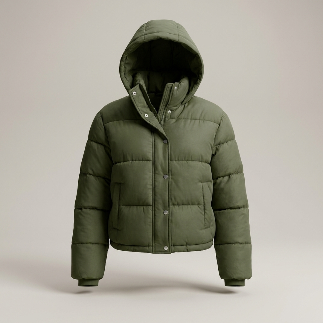 Alheidis | Damen Kurzjacke mit Kapuze und Steppung Steppjacke