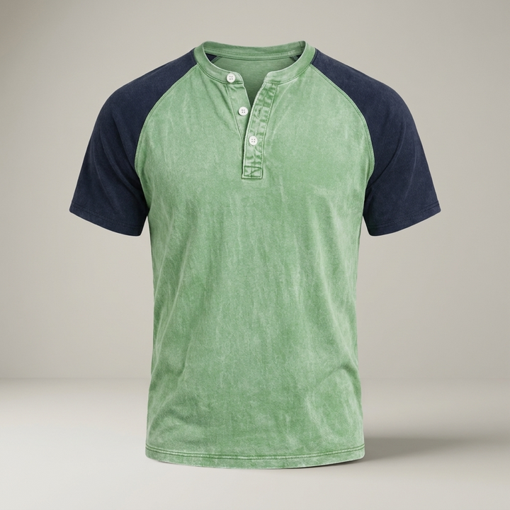 Ingo | Herren Raglan Henley Kurzarmshirt