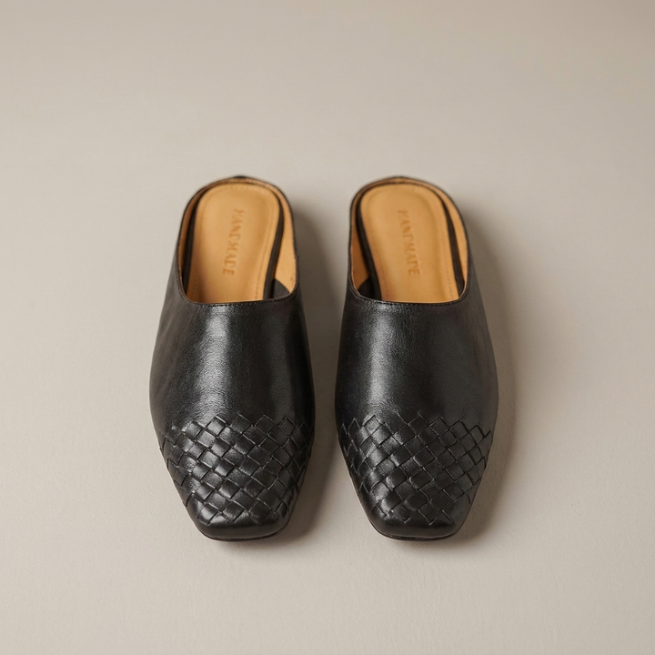 Petra | Damen Schlupfschuhe mit Flechtdetail Pantoletten