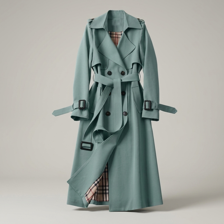 Dietlinde | Damenmantel mit Bindegürtel und Schulterriegeln Trenchcoat