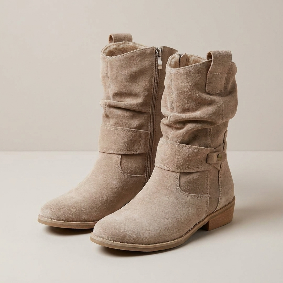 Agathe | Damen Bequeme Weitgeschnittene Stiefel