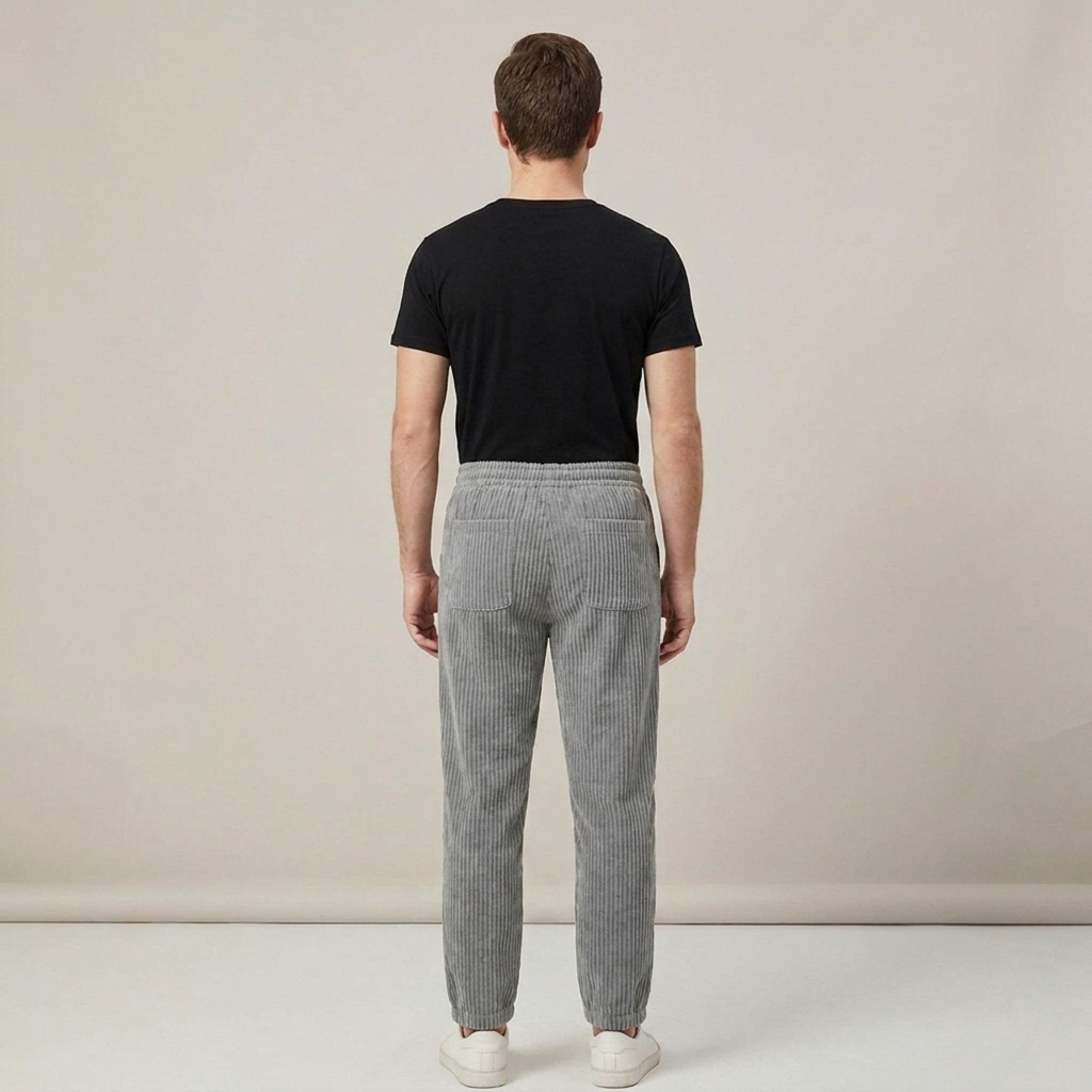 Volker | Herren Gerippte Freizeithose mit Kordelzug