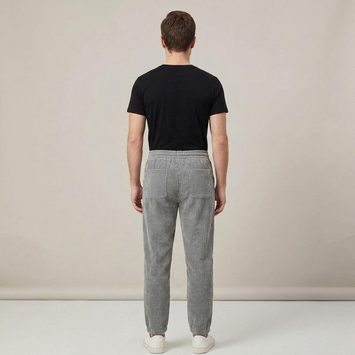 Volker | Herren Gerippte Freizeithose mit Kordelzug