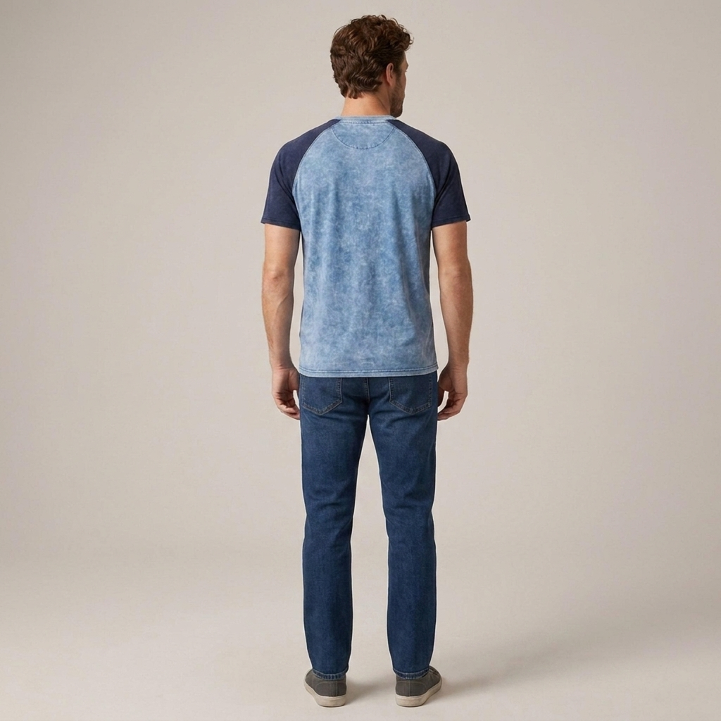 Ingo | Herren Raglan Henley Kurzarmshirt