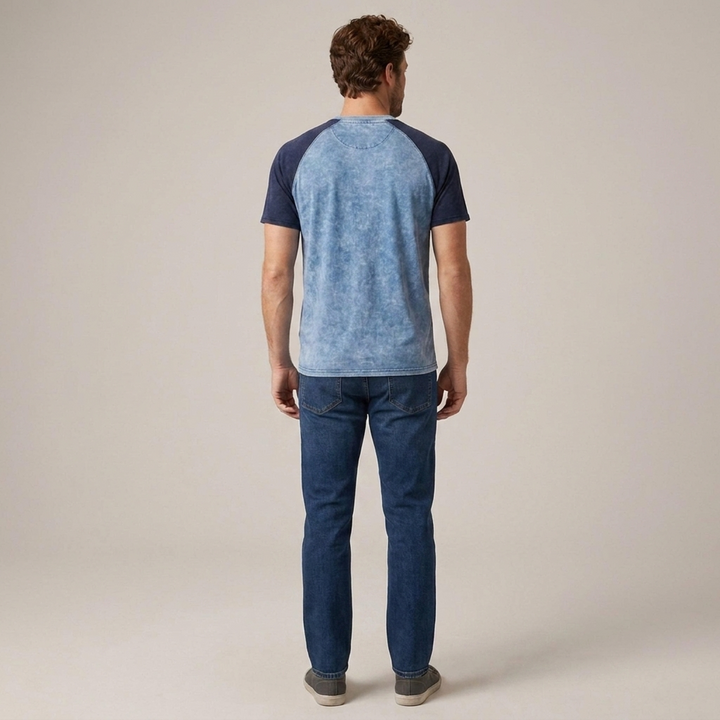 Ingo | Herren Raglan Henley Kurzarmshirt