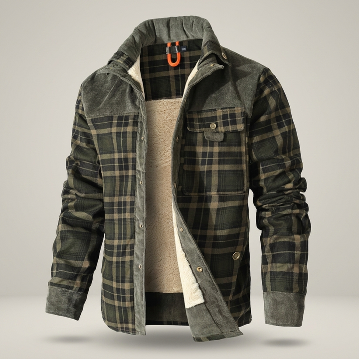 Zacharias | Herrenjacke Kariert mit Teddyfutter Hemdjacke