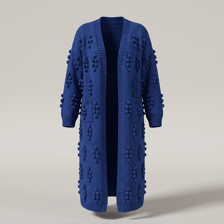 Diana | Damen Noppenmuster Long Strickjacke