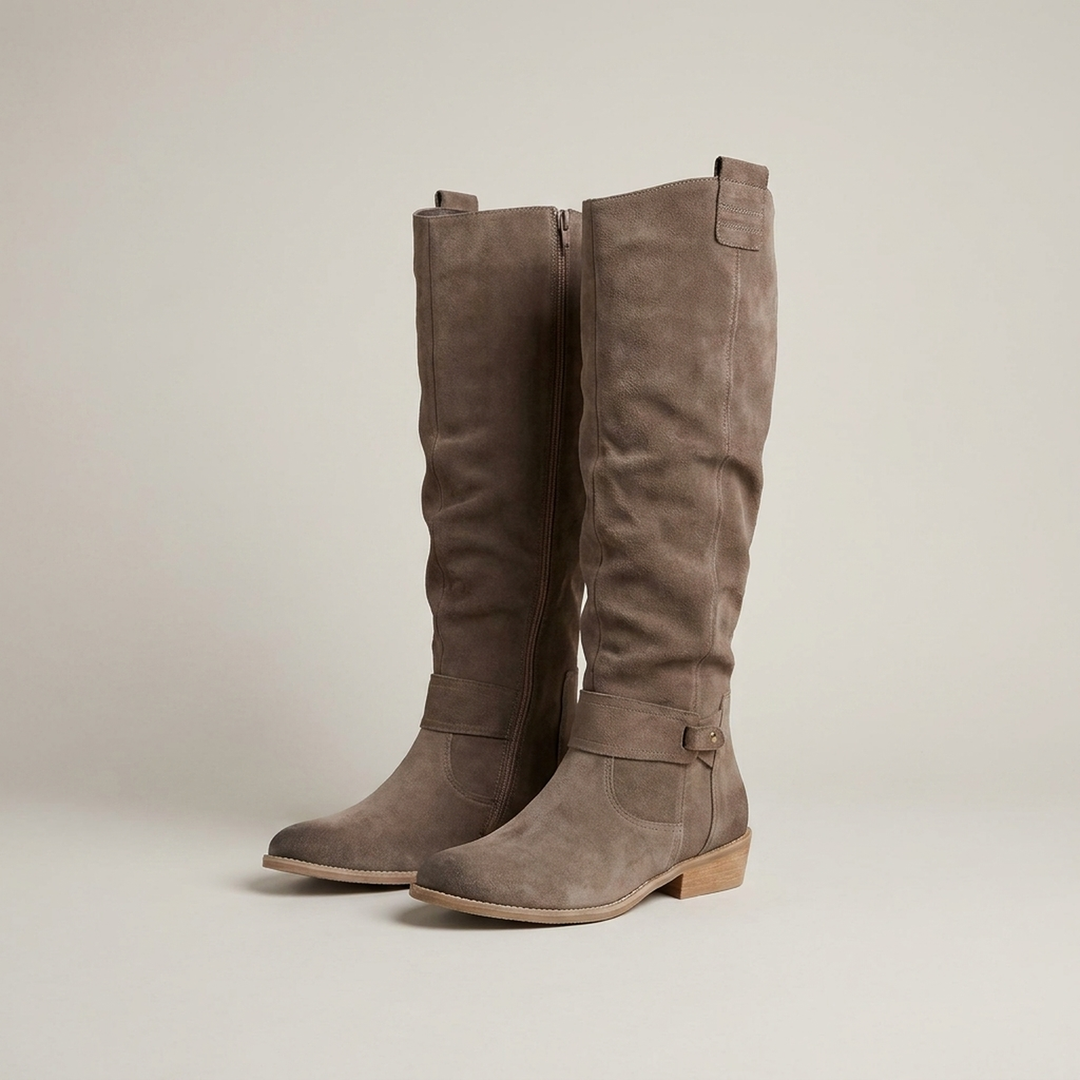 Gabriela | Damen Kniehohe Weite Passform Stiefel