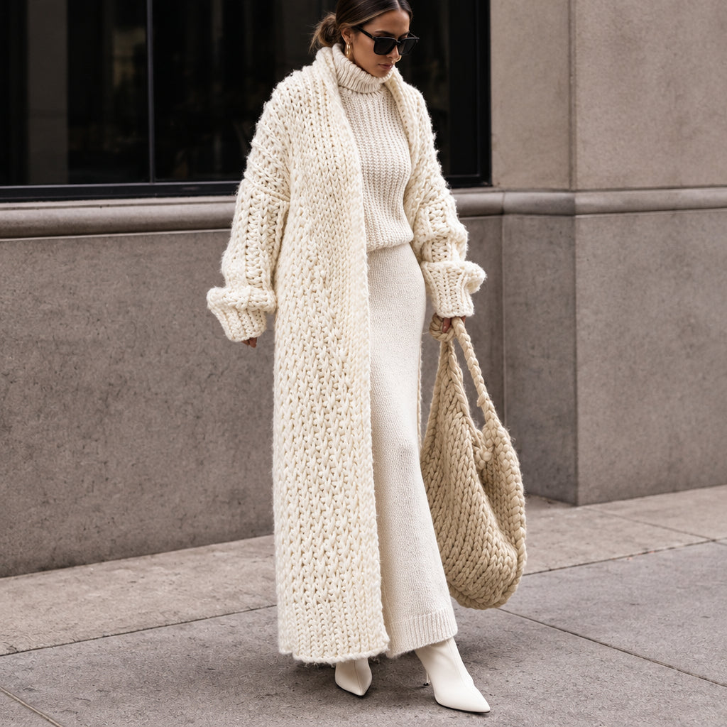 Bianca | Damen Oversize Long Strickjacke