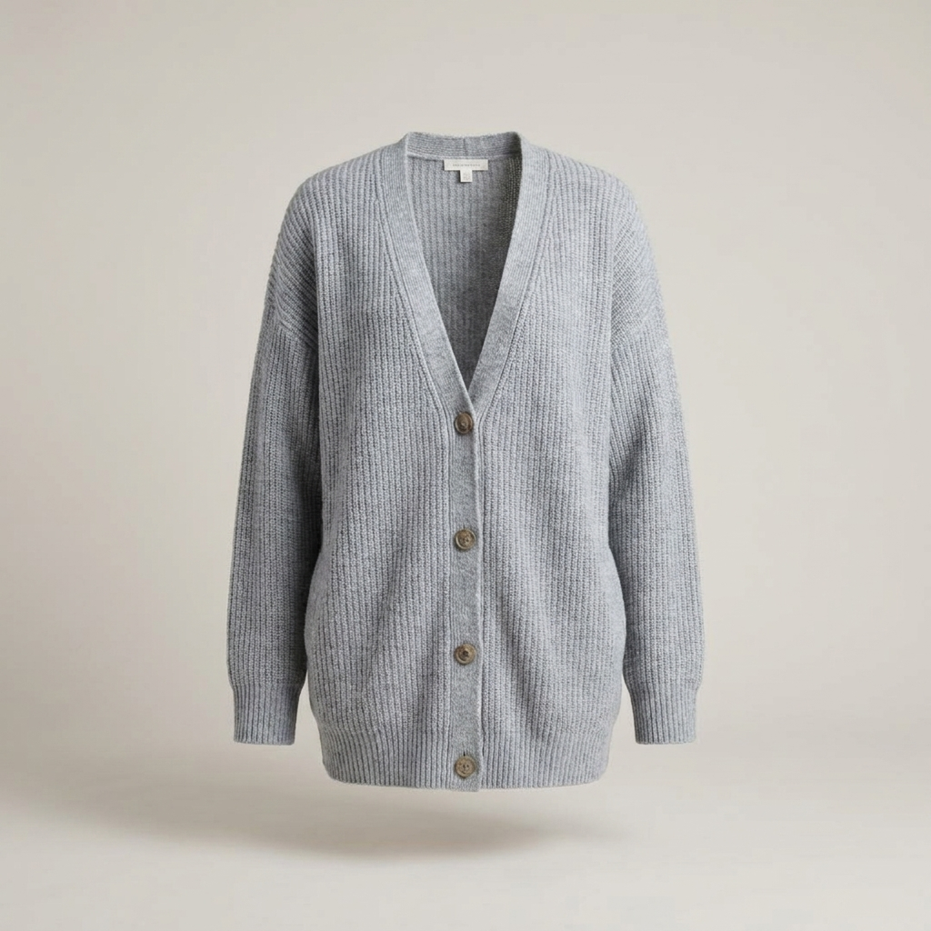 Caroline | Damen Oversize Rippstrick Strickjacke