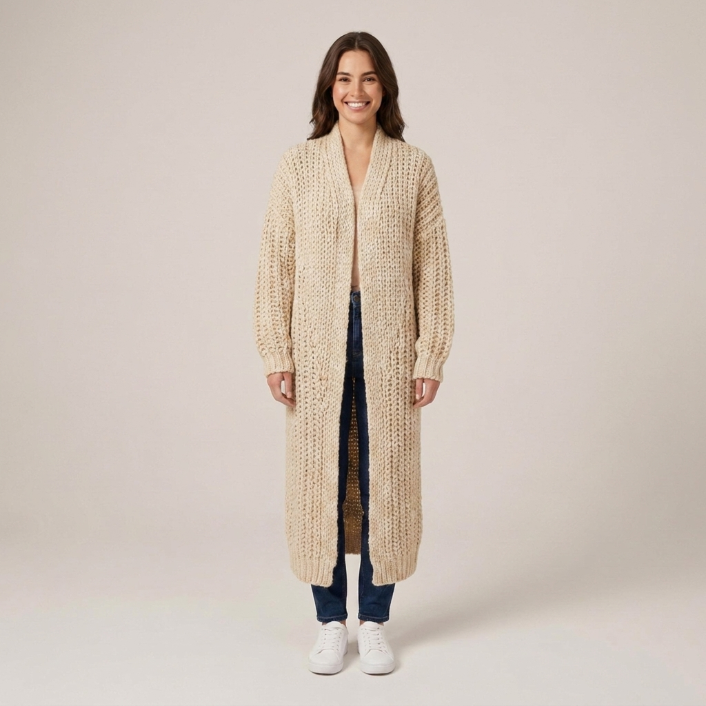 Bianca | Damen Oversize Long Strickjacke