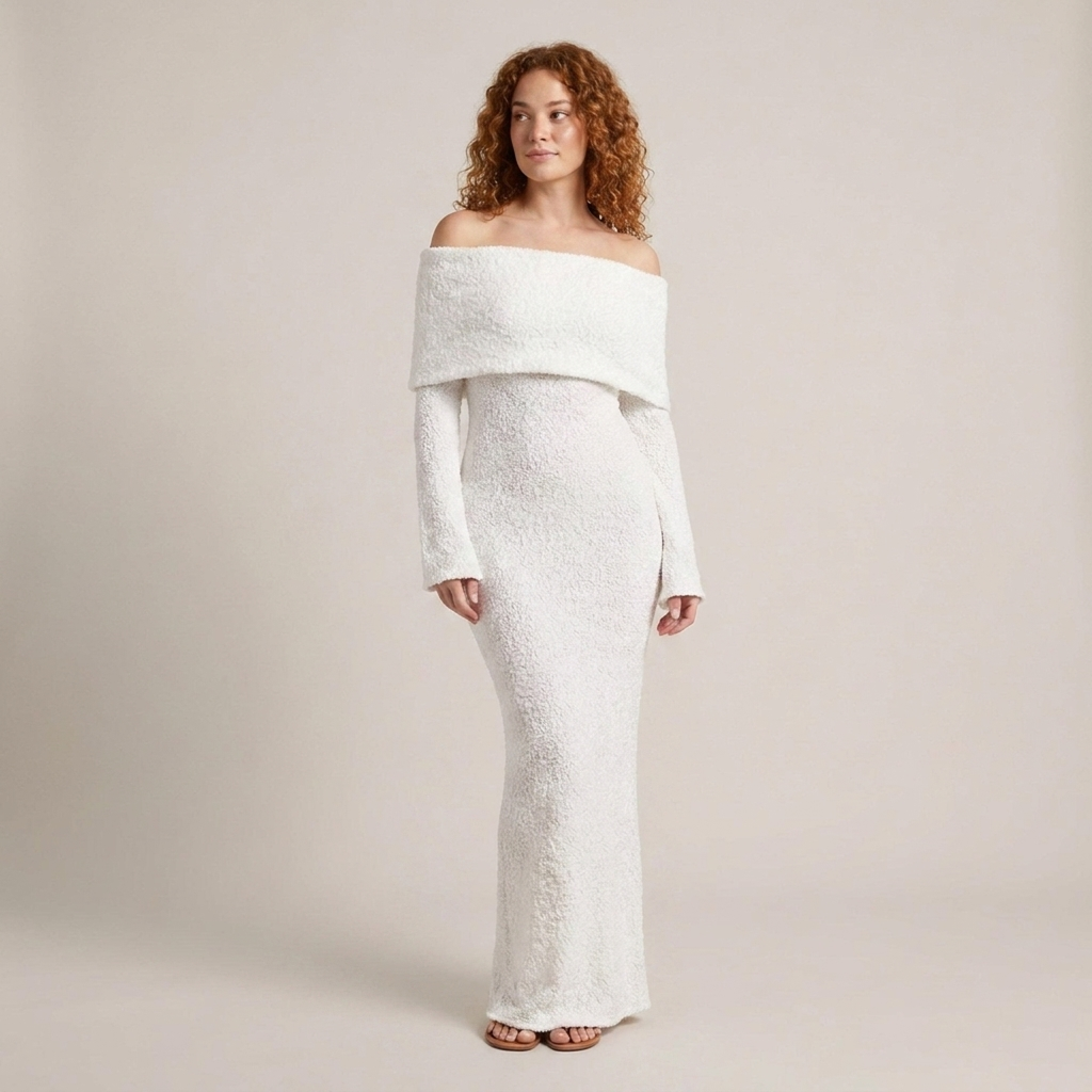 Carla | Damen Schulterfreies Bodenlanges Abendkleid