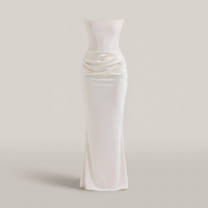 Belinda | Damen Korsagenoberteil Bodenlanges Abendkleid