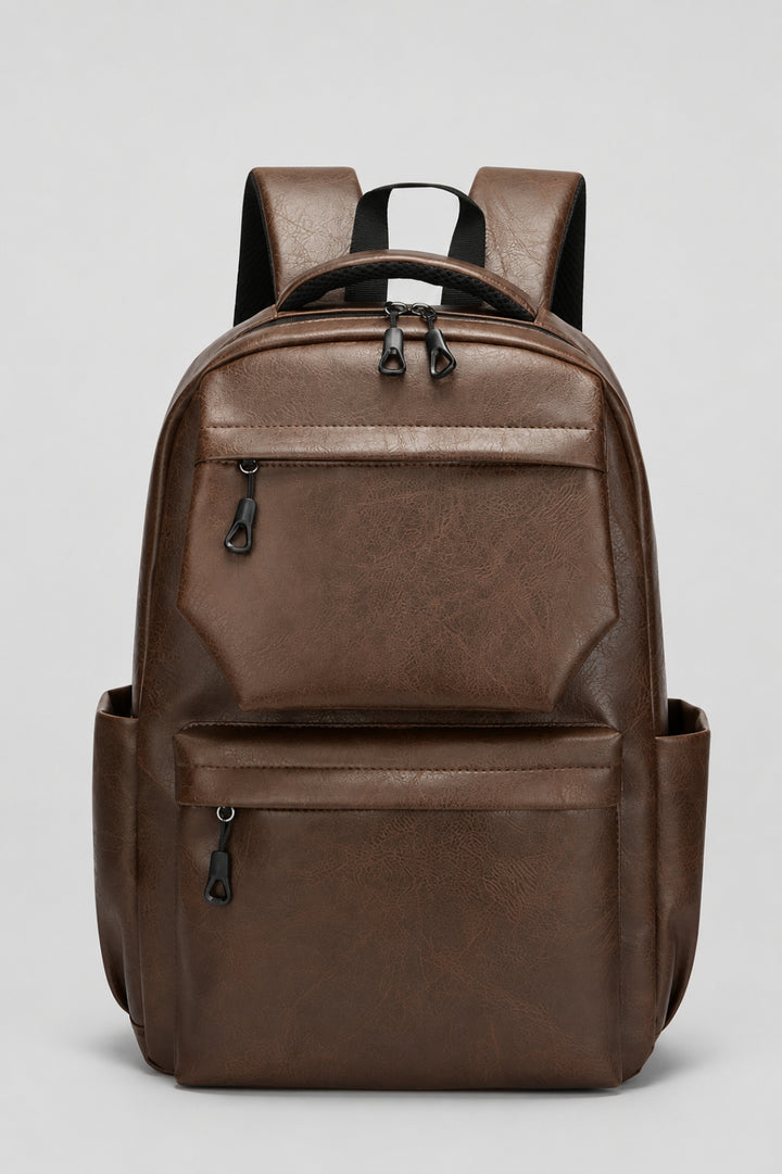 Rucksack Herren | Lederoptik | Mehrfächer | Alltag