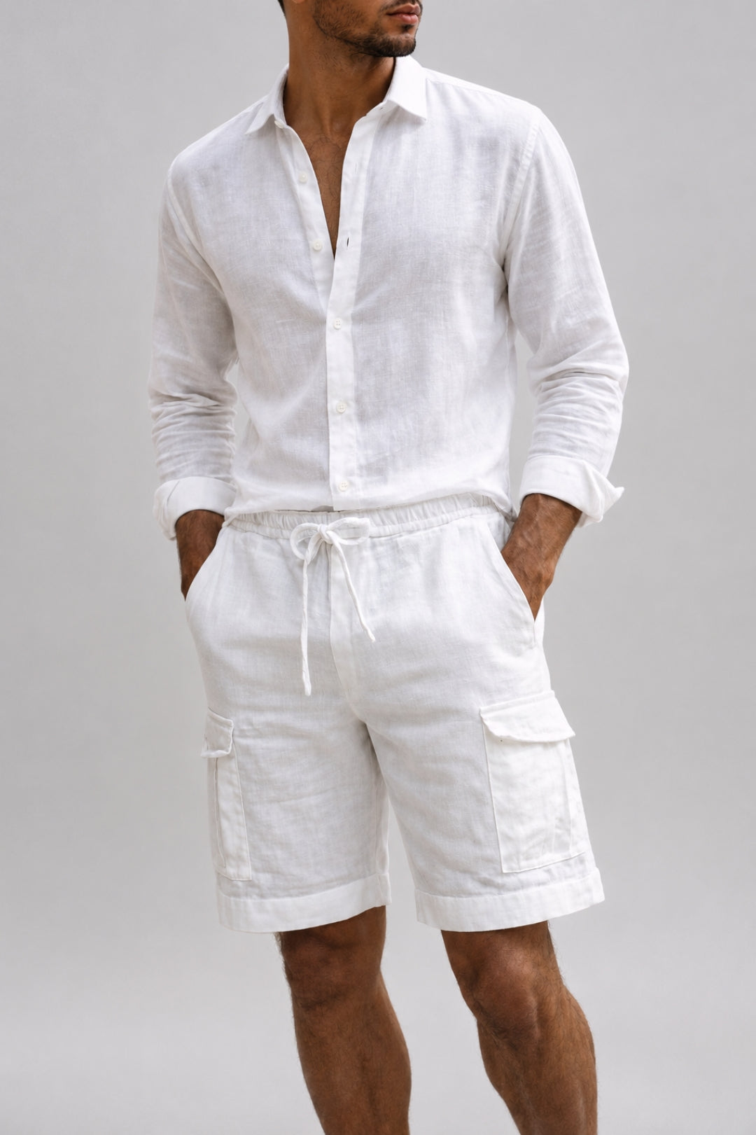 Lässige Herren-Shorts im lockeren Schnitt | Knielang, Cargo-Taschen, verstellbarer Kordelzug