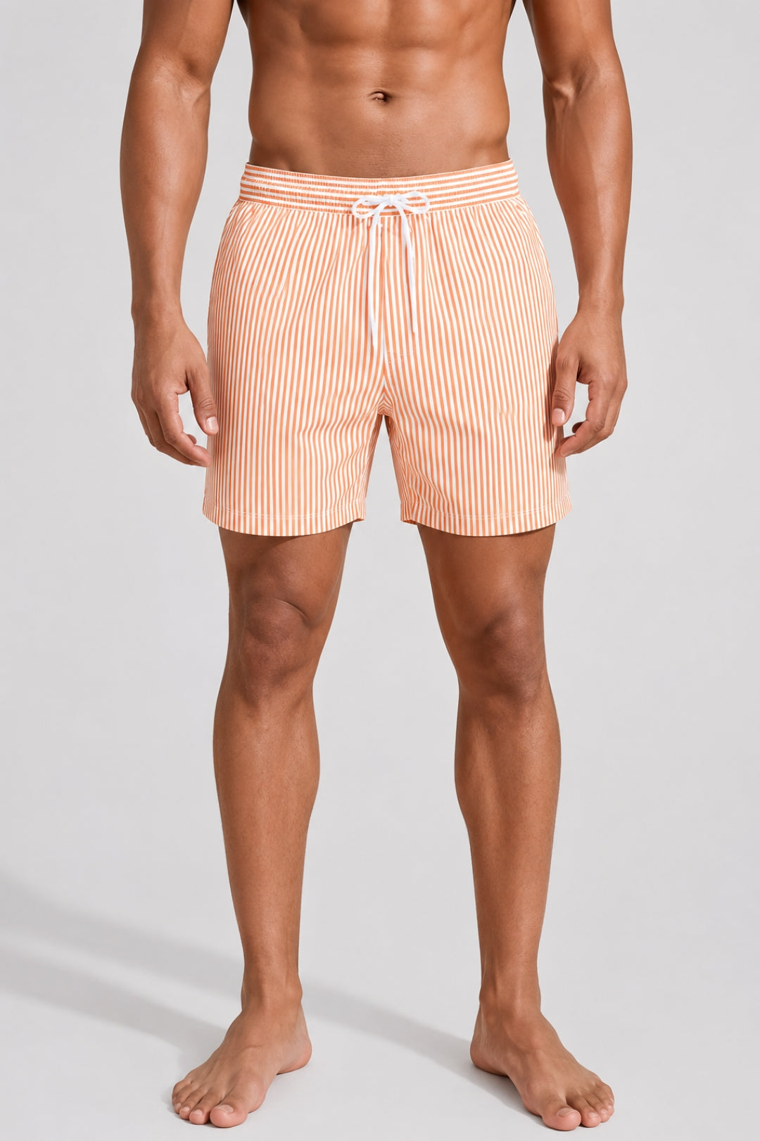 Badeshorts für Herren | Gestreiftes Design | Weicher Stoff &amp; elastischer Bund