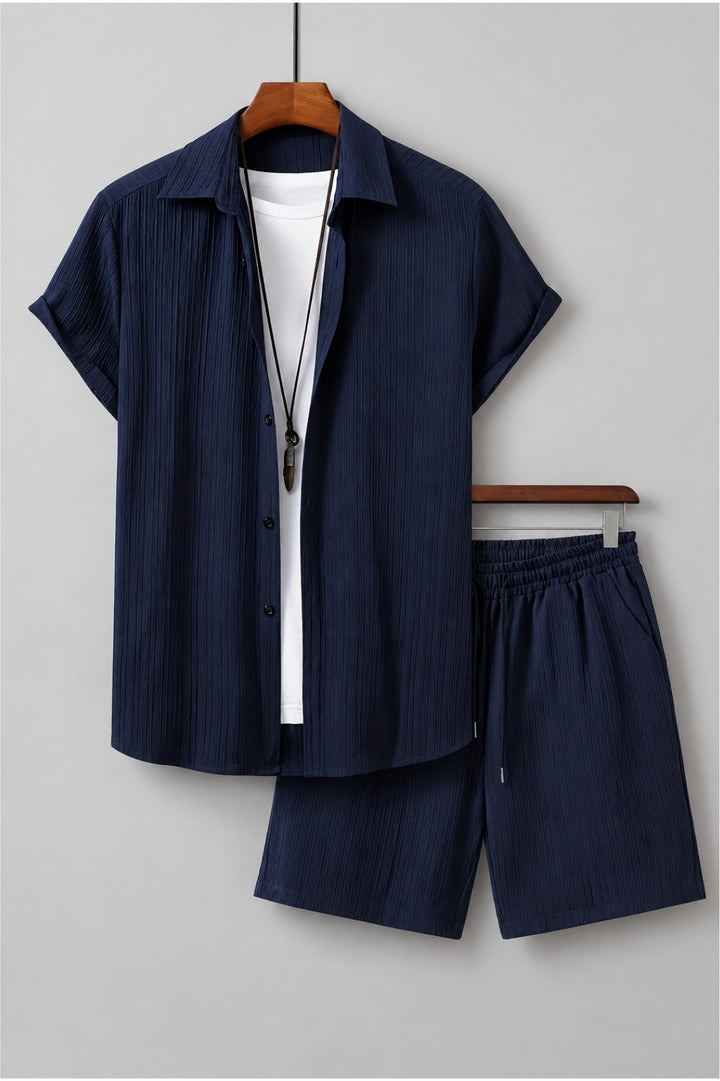 Herren Set | Oversized | Kurzarm Knopfleiste | Sommer