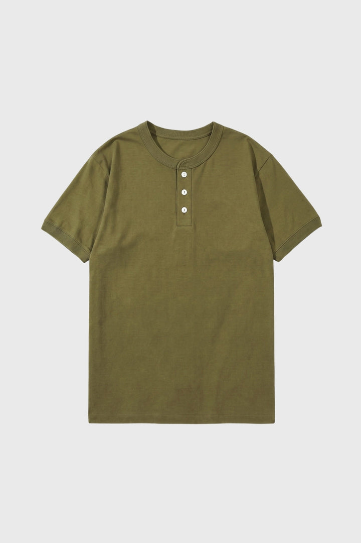Herren-T-Shirt | Knopfleiste &amp; kurze Ärmel | Schwarz