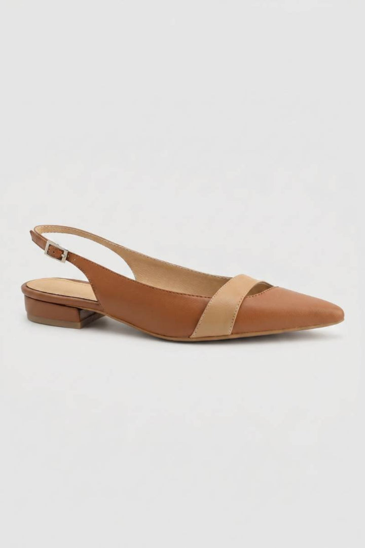 Damen-Ballerinas | Slingback &amp; spitze Zehenpartie | Nude-Beige