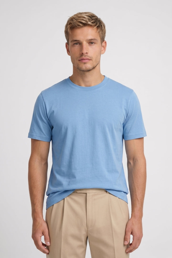Herren-T-Shirt | Klassische Passform &amp; Rundhals | Himmelblau