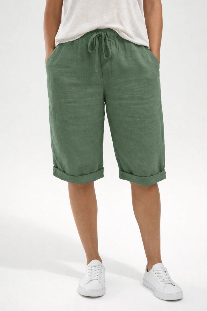 Lässige Damen-Shorts | Lockere Passform | Melierte Webstruktur | Taschen | Sommerlicher Stil