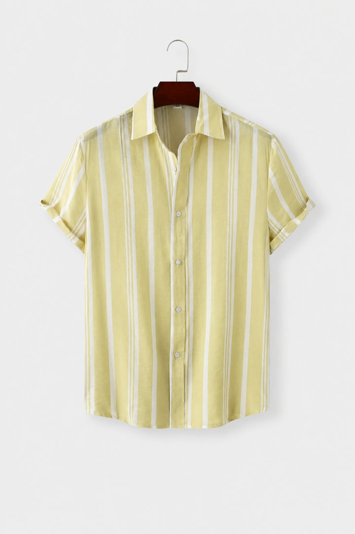 Herren Shirt | Marine-Streifenmuster | Resort-Chic | Sommer