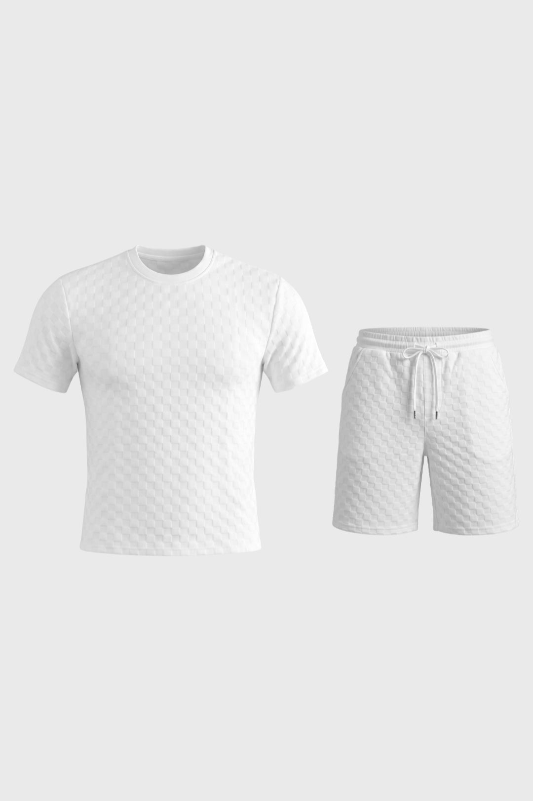 Lässiges Herren-Set | Kurzärmeliges T-Shirt | Passende Shorts | Reliefstruktur