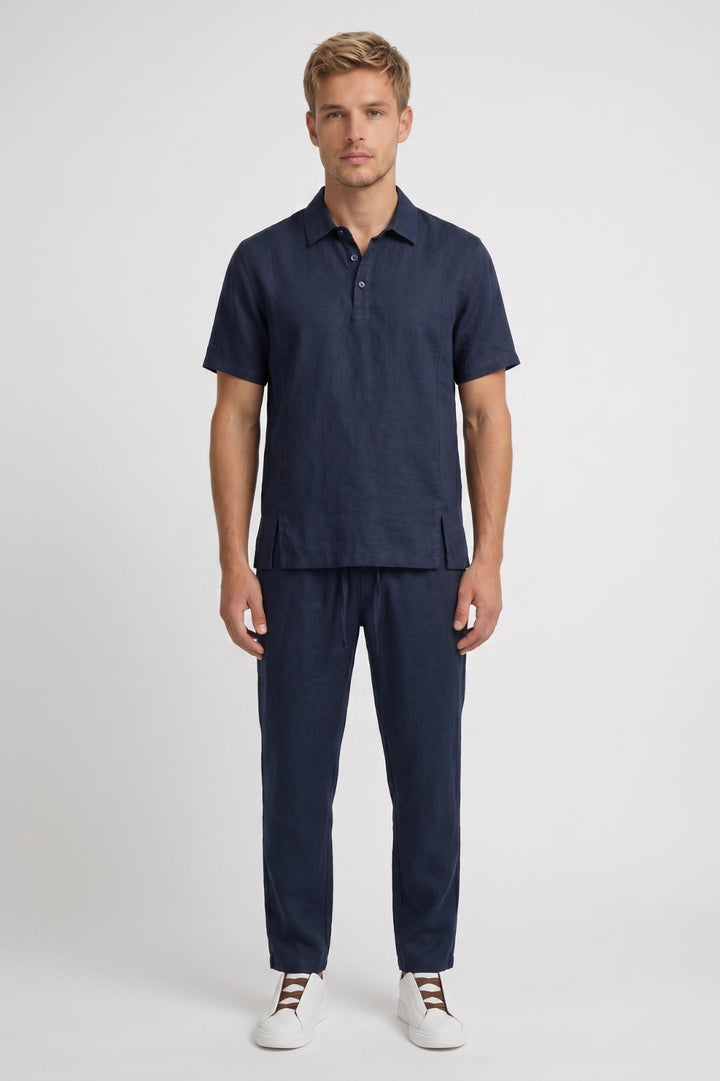 Herren-Set in gerader Passform | Kurzärmeliges Polohemd | Passende Hose | Lässig