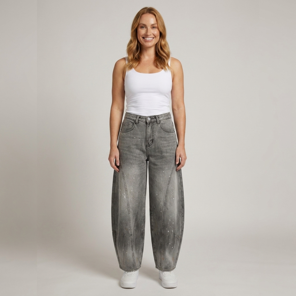 Jule | Damen High Waist Baggy Jeanshose