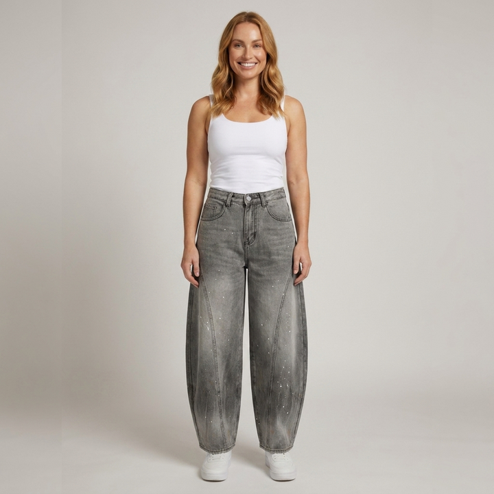 Jule | Damen High Waist Baggy Jeanshose