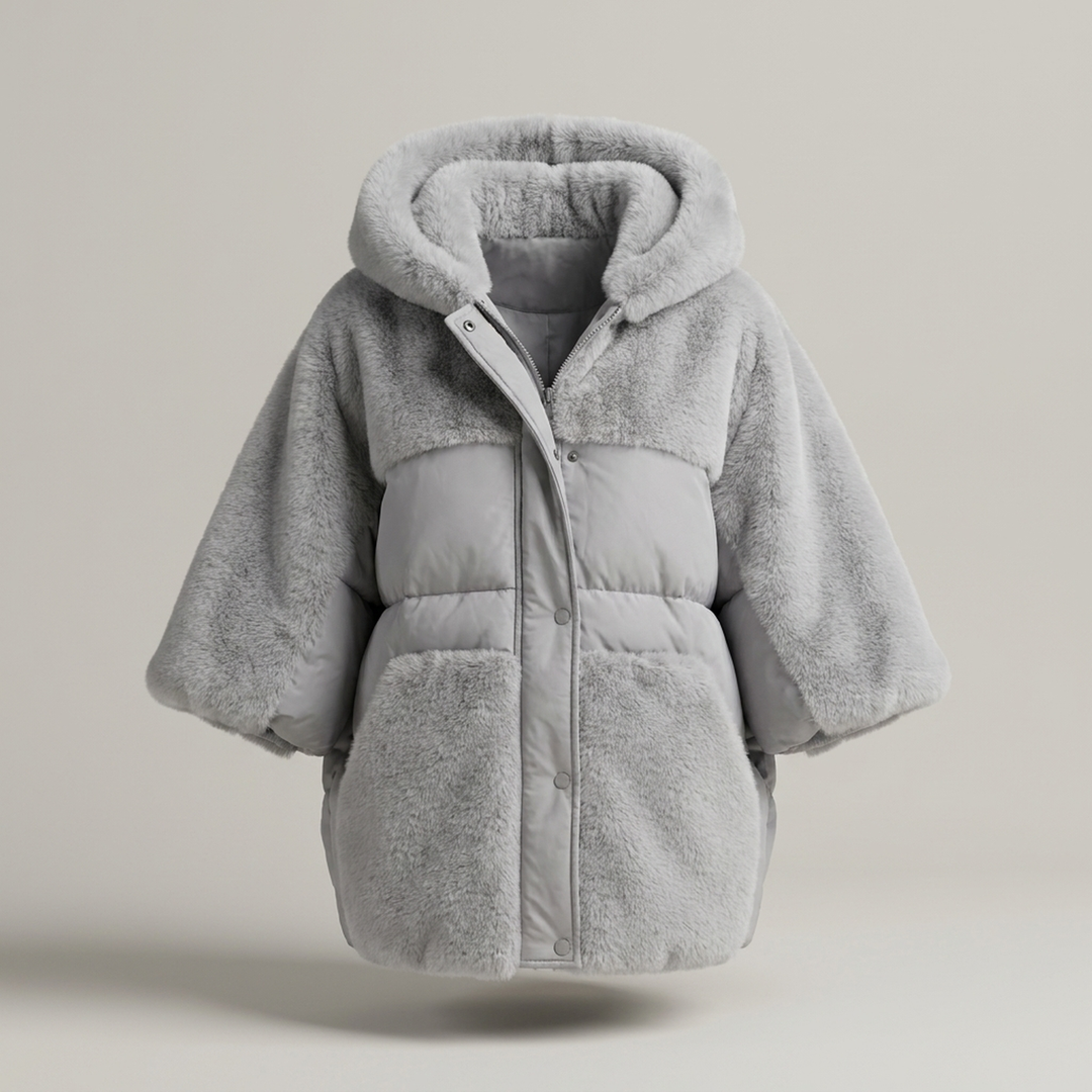 Theodelinda | Damen Steppjacke mit Kapuze und Teddybesatz