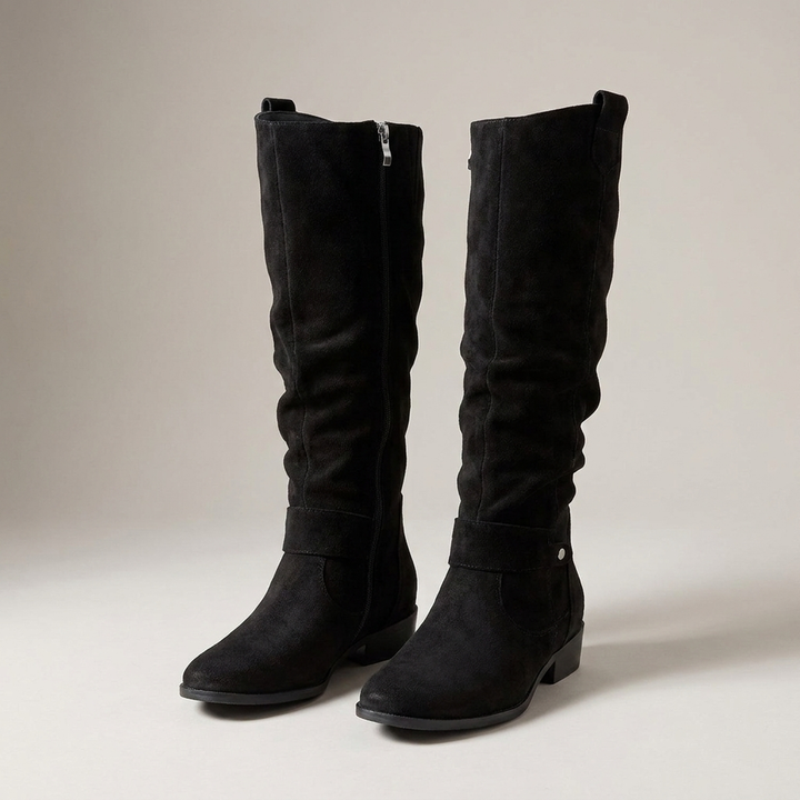 Gabriela | Damen Kniehohe Weite Passform Stiefel
