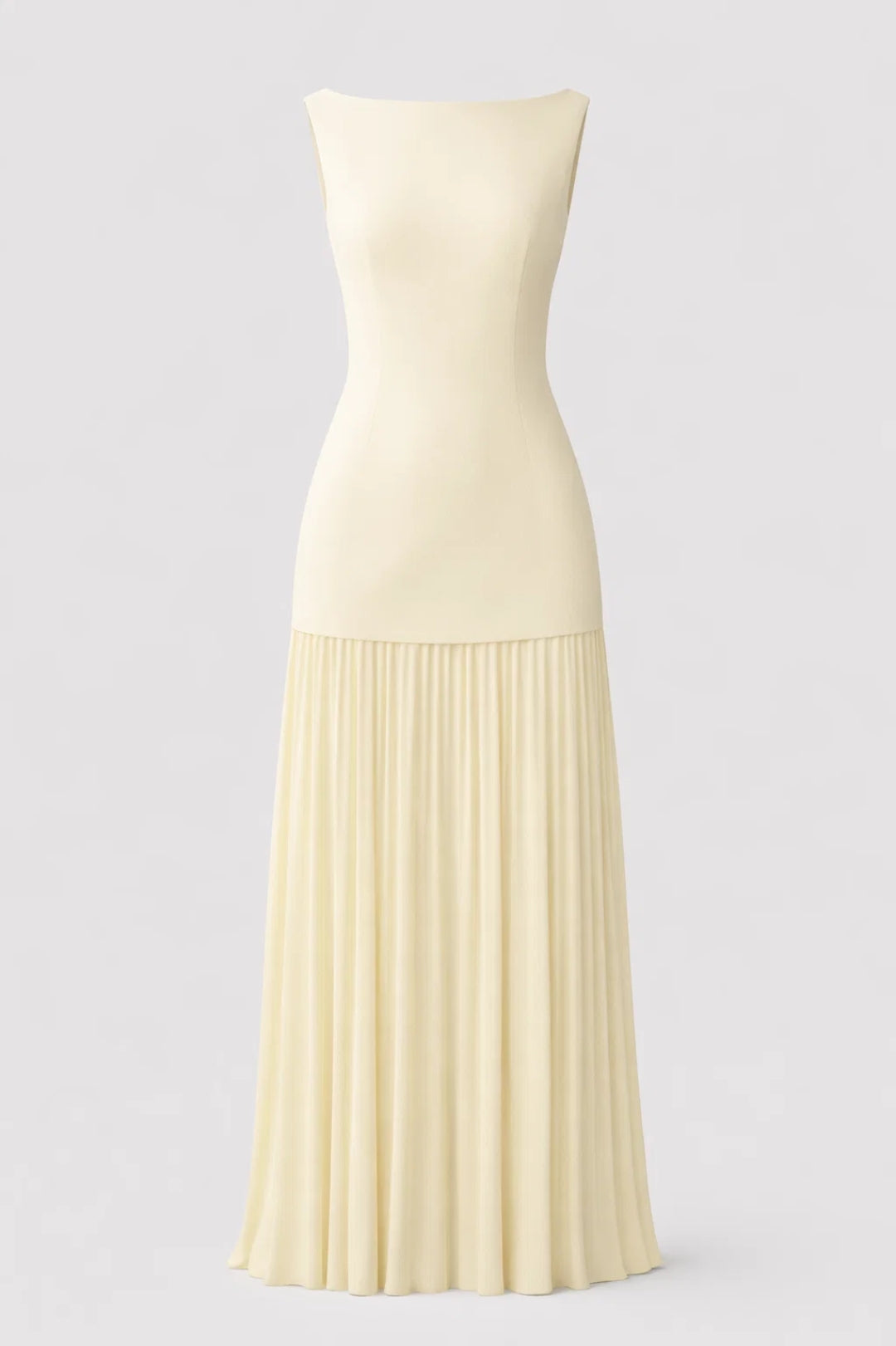 Langes Damen Abendkleid | Tailliertes Oberteil | Fließender Faltenrock | Festlich Elegant
