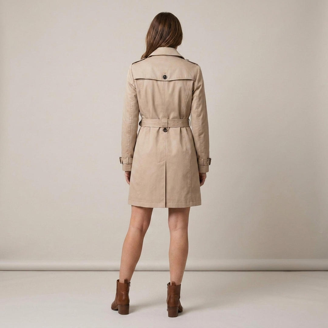 Gerlindis | Damen mit Bindegürtel und Doppelknopfleiste Trenchcoat