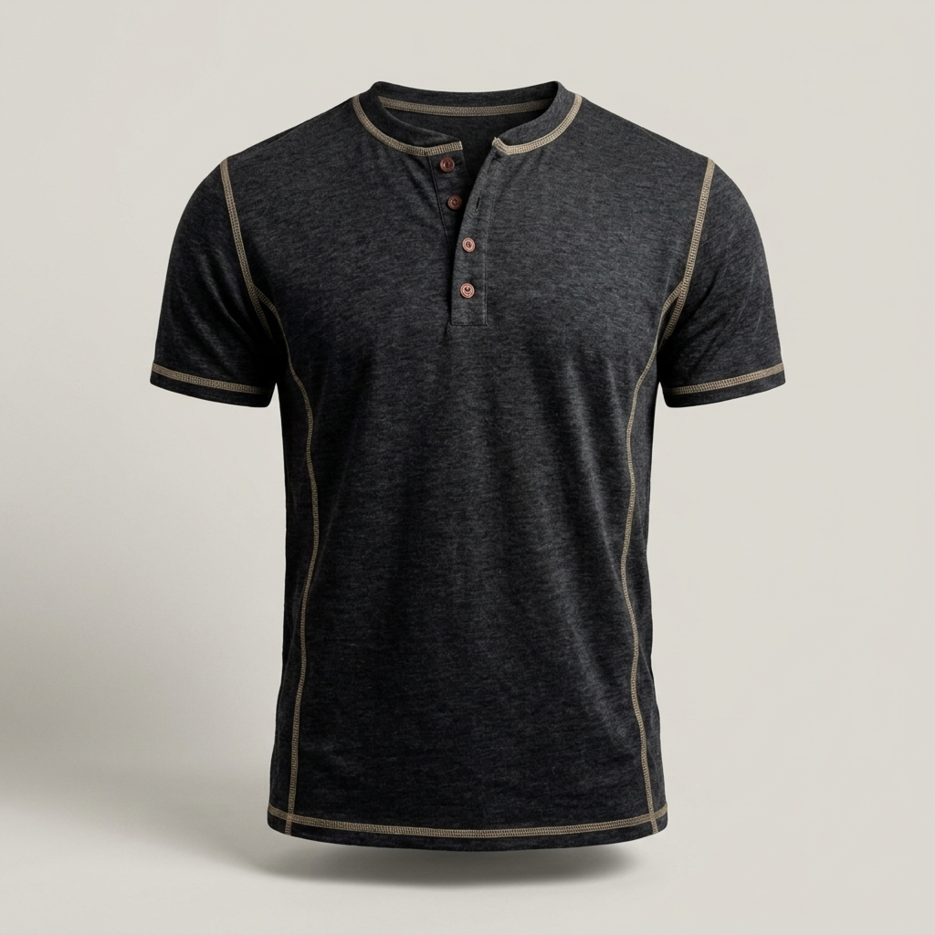 Michael | Herren Kurzarmshirt mit Knopfleiste Henleyshirt