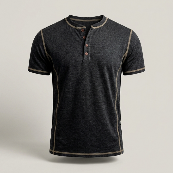 Michael | Herren Kurzarmshirt mit Knopfleiste Henleyshirt