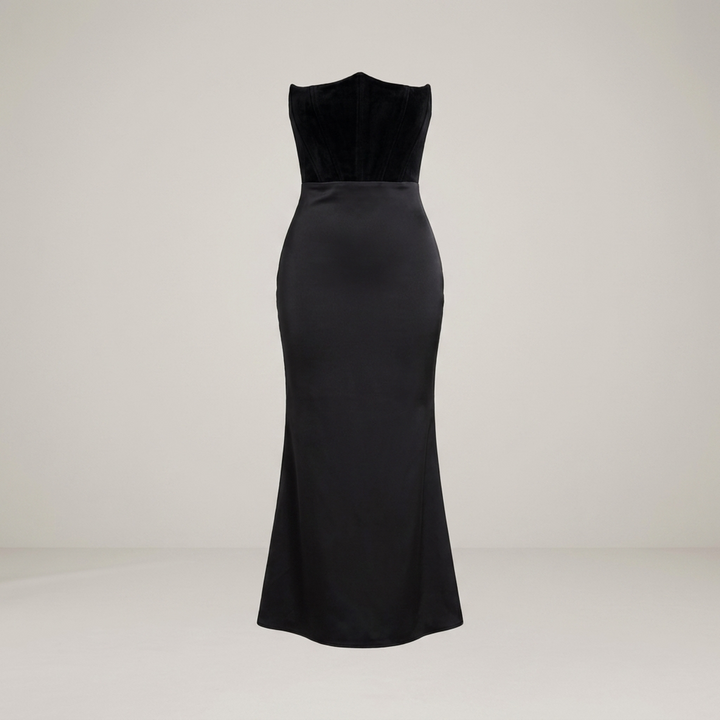 Belinda | Damen Korsagenoberteil Bodenlanges Abendkleid