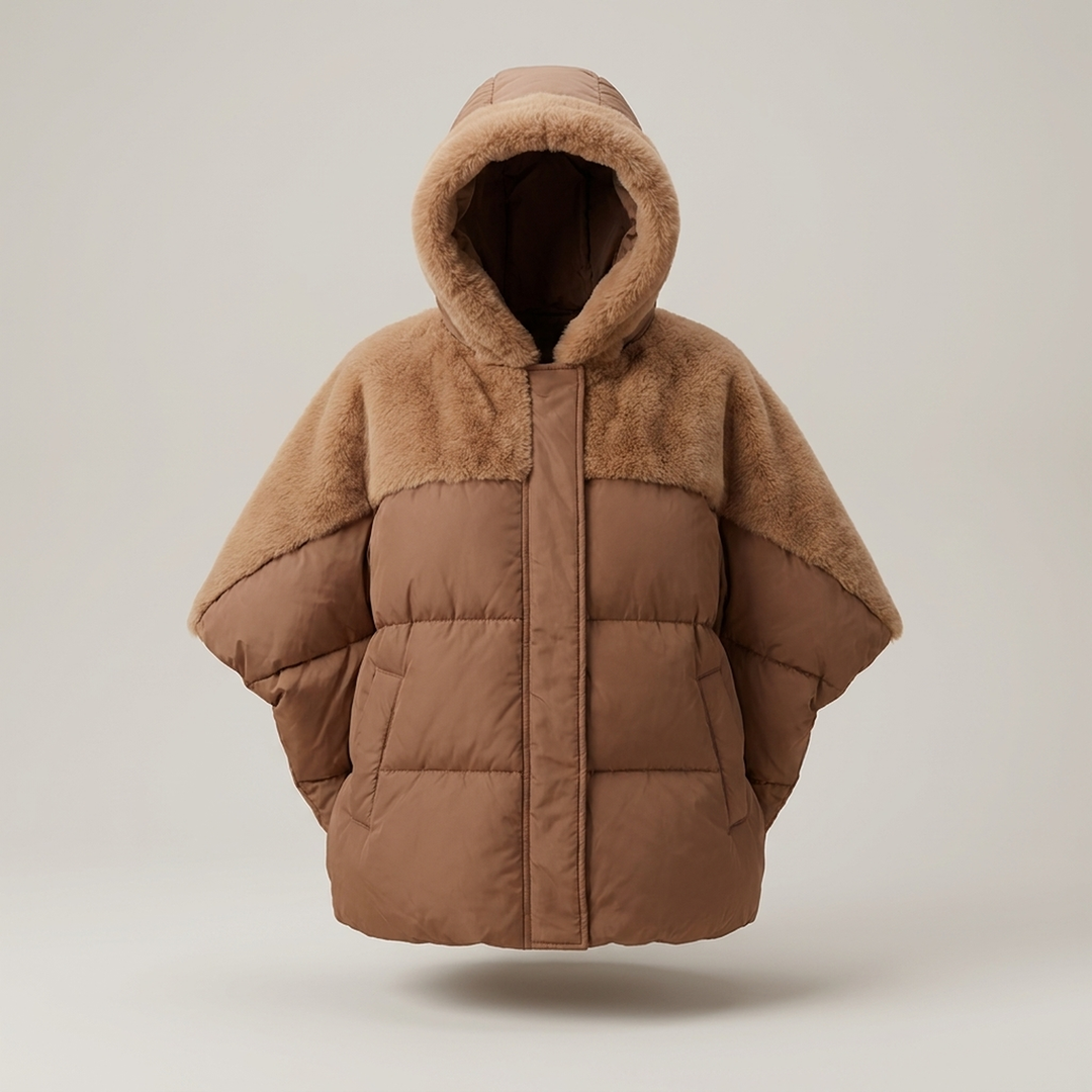 Theodelinda | Damen Steppjacke mit Kapuze und Teddybesatz