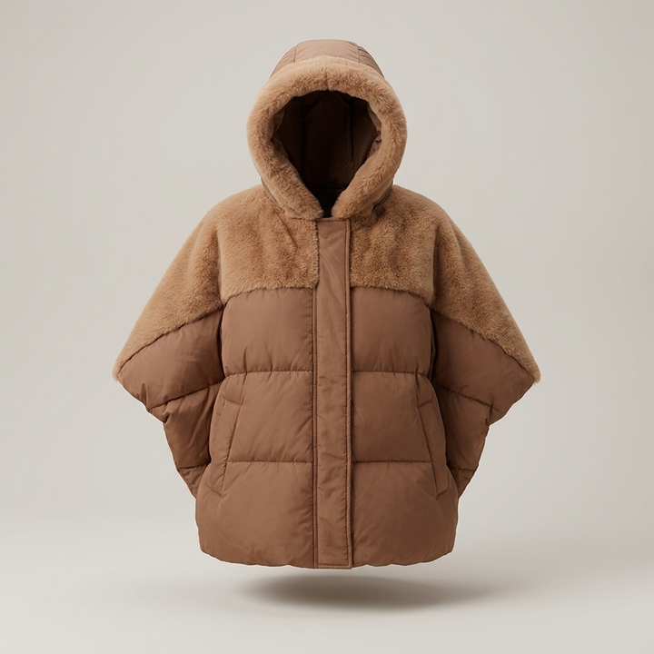 Theodelinda | Damen Steppjacke mit Kapuze und Teddybesatz