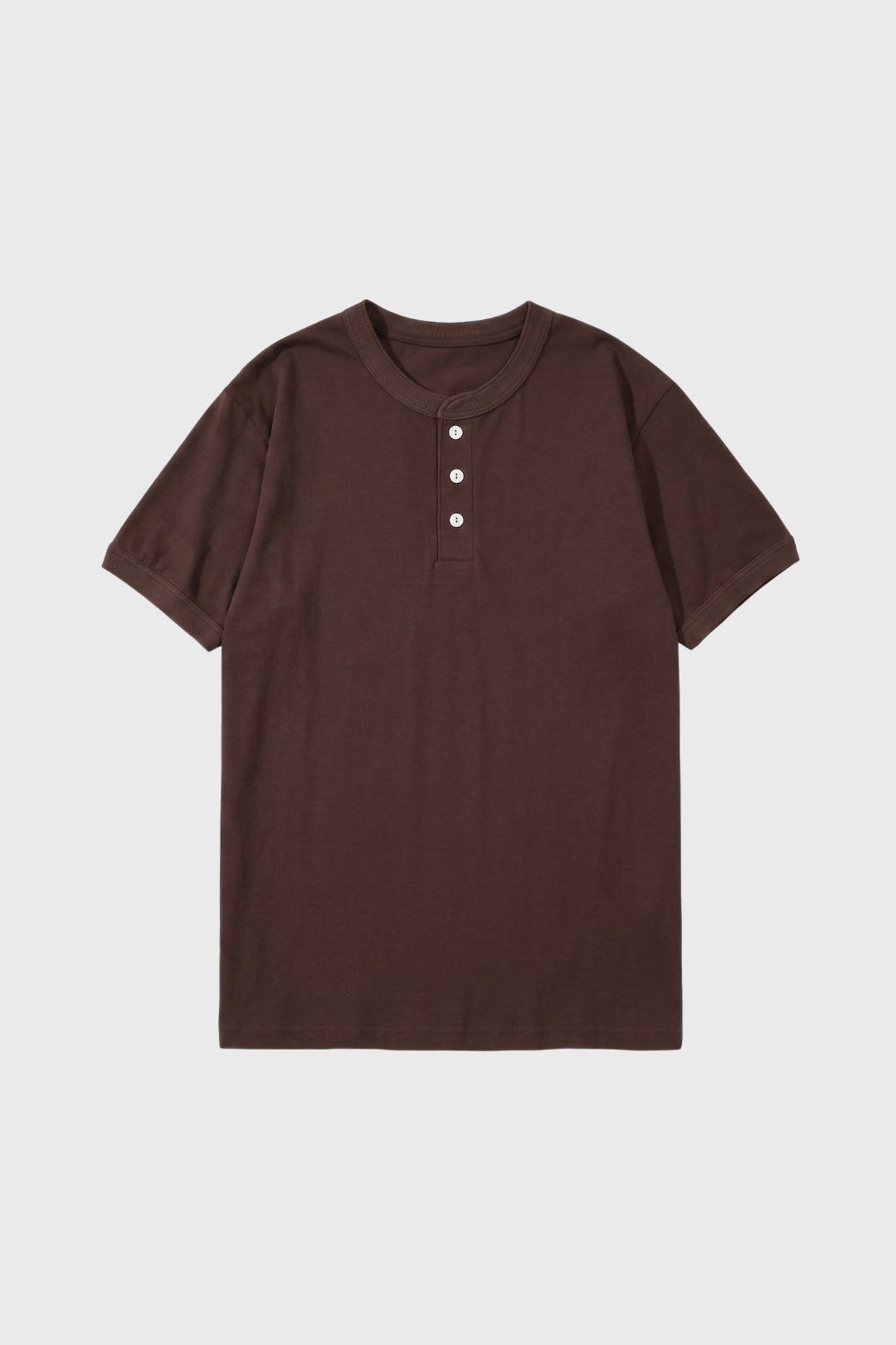 Herren-T-Shirt | Knopfleiste &amp; kurze Ärmel | Schwarz
