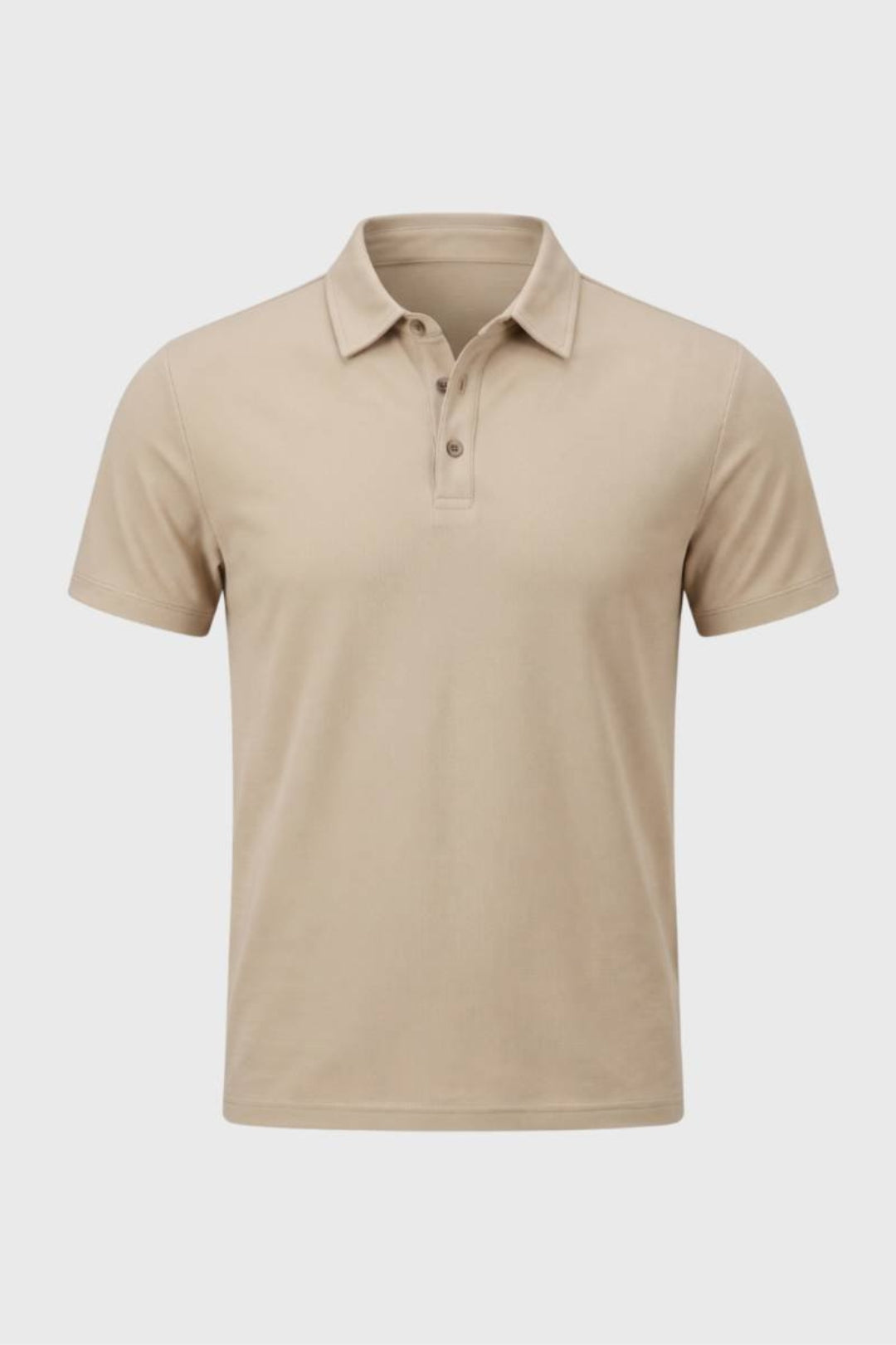 Herren-Poloshirt, Regular Fit | Beiges Kurzarmhemd mit klassischem Kragen