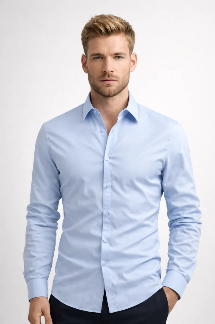 Slim Fit Herrenhemd | Hellrosa | Langarm | Business Casual Stil