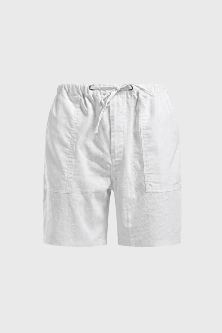Herren-Cargo-Shorts | Elastischer Bund &amp; Taschen | Weiß