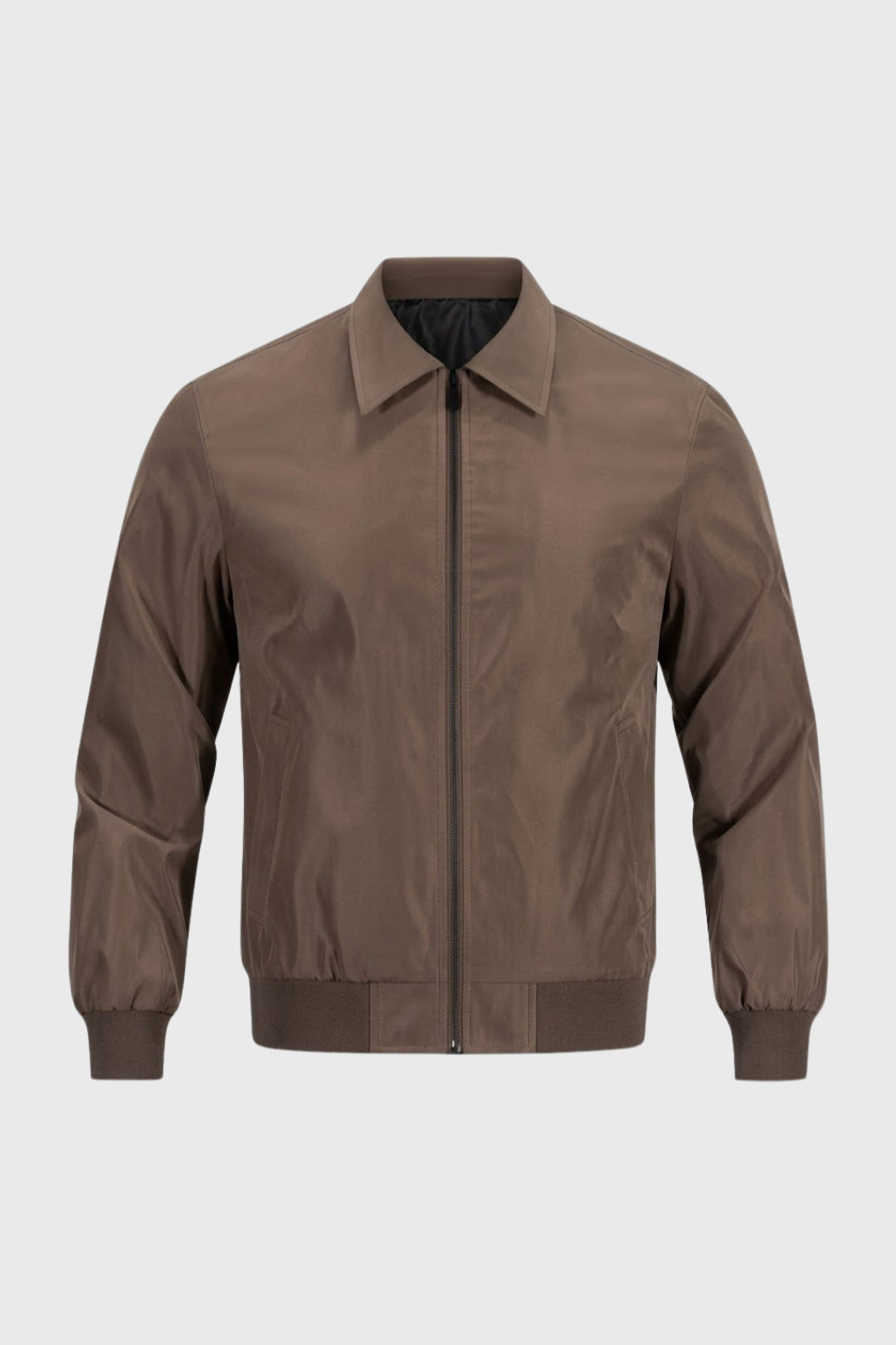 Herren Bomberjacke Taupe Braun | Lockere Passform | Reißverschluss | Übergangsjacke