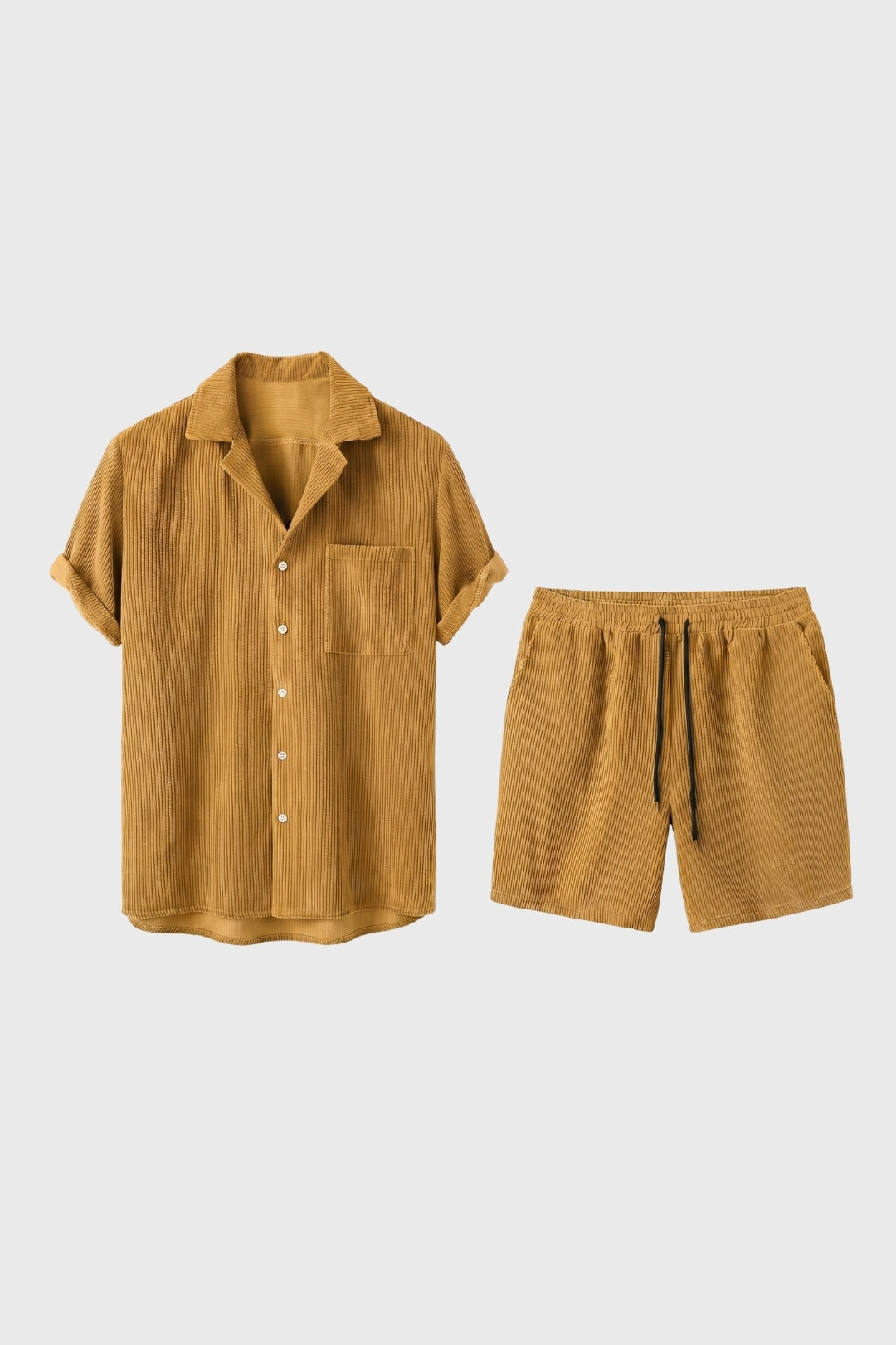 Denimblaues Herren-Set | Hemd &amp; Shorts | Sommerlich bequem