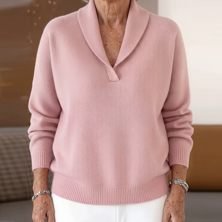 Esther | Damen Klassischer Schalkragen Strickpullover