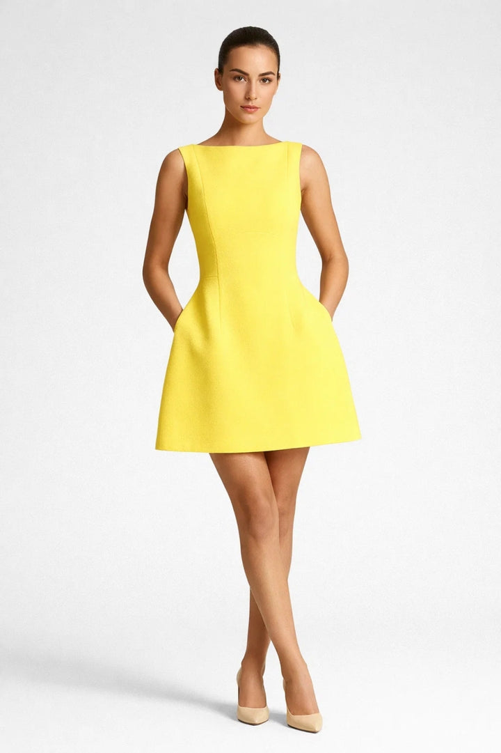 Sommerkleid Damen Kurz | Rundhalsausschnitt | A-Linie | Schick &amp; Feminin