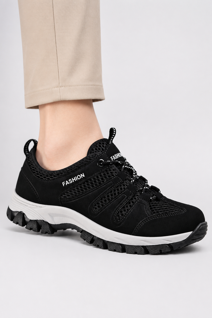 Damen-Sneaker mit bequemer Passform | Durchbrochenes Mesh, Schnellschnürung, rutschfeste Sohle