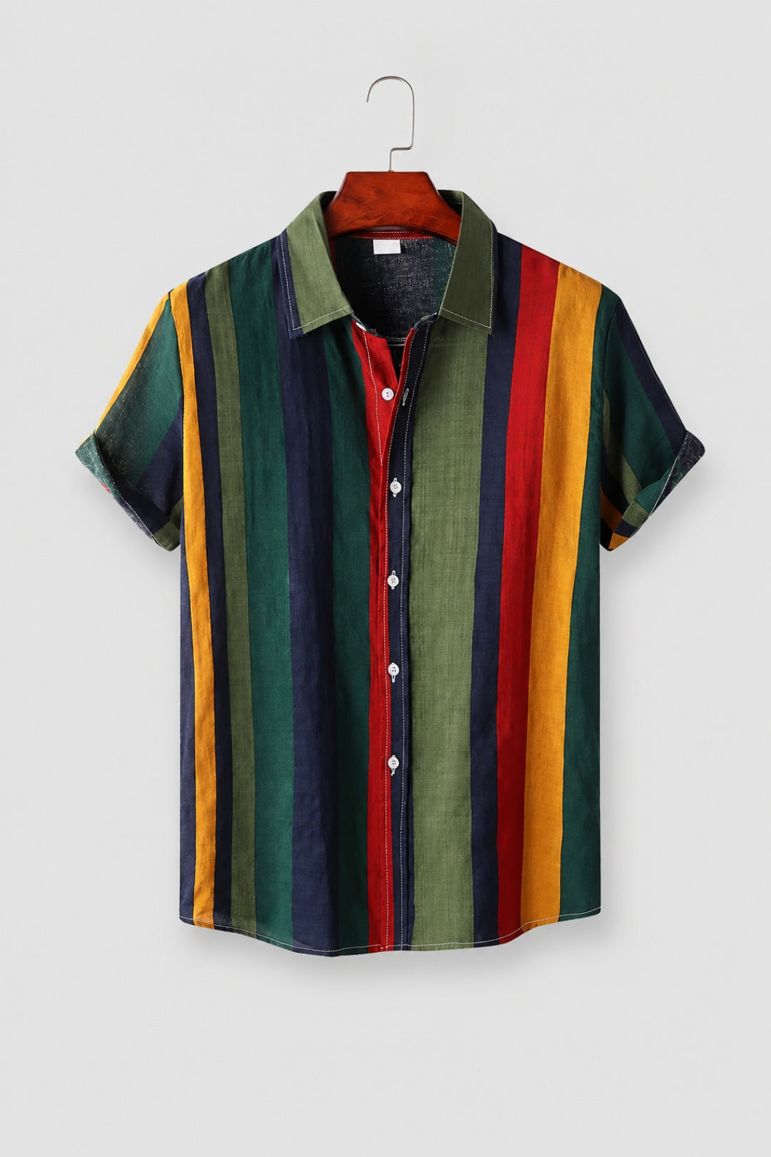 Herren Shirt | Marine-Streifenmuster | Resort-Chic | Sommer